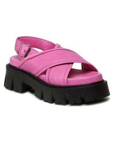 Kožené sandále Inuovo - ružová