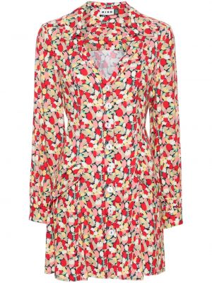 Mini haljina s cvjetnim printom s printom od krep Rixo crvena