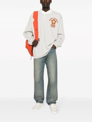 Kokvilnas polo krekls ar apdruku Kenzo pelēks