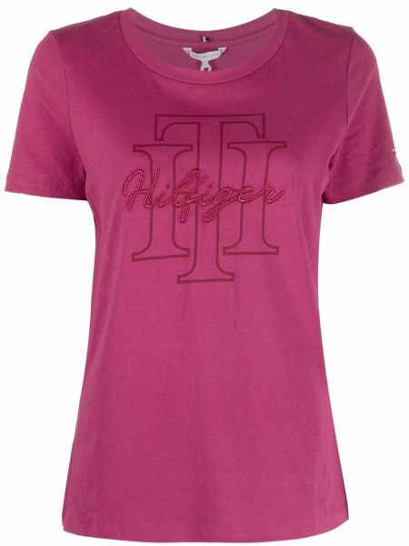 Camicia con ricamo Tommy Hilfiger, rosa