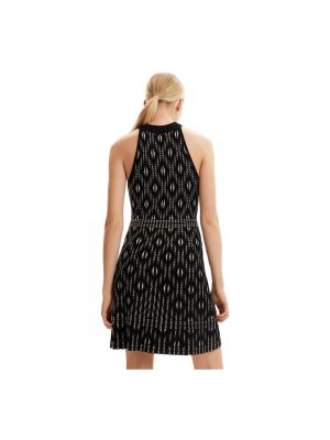 Mini vestido sin mangas con estampado geométrico Desigual negro