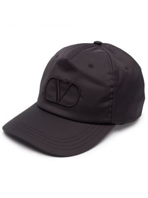 Haftowana czapka z daszkiem Valentino czarna