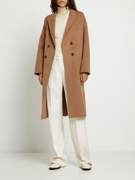 Płaszcz wełniany z kaszmiru Anine Bing brązowy