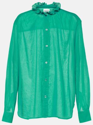 Памучна риза Marant Etoile зелено