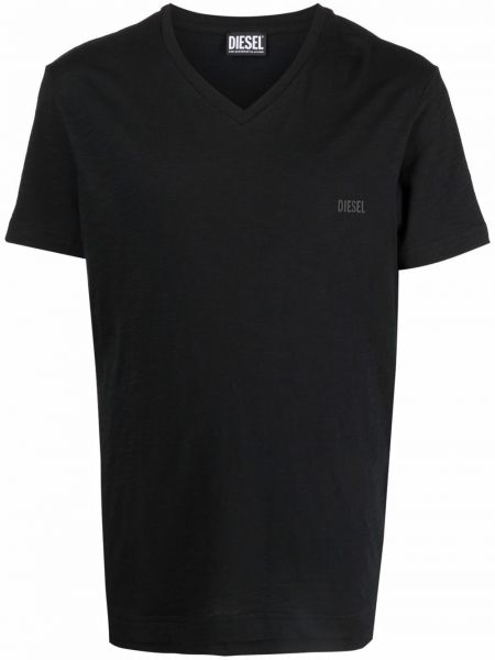 Camiseta con escote v Diesel negro