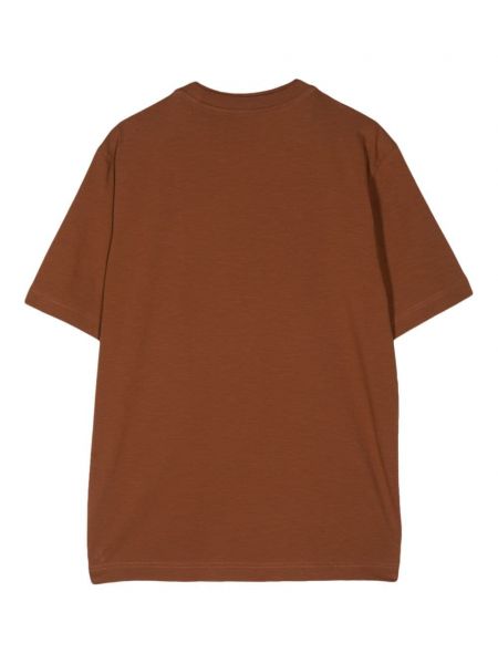 Bavlněné tričko s výšivkou se zebřím vzorem Ps Paul Smith hnědé