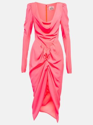 Drapované midi šaty Vivienne Westwood růžové