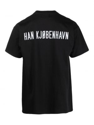 T-shirt aus baumwoll mit print Han Kjøbenhavn schwarz