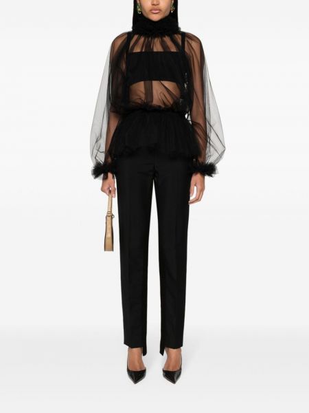 Transparenter bluse mit rüschen Dolce & Gabbana schwarz