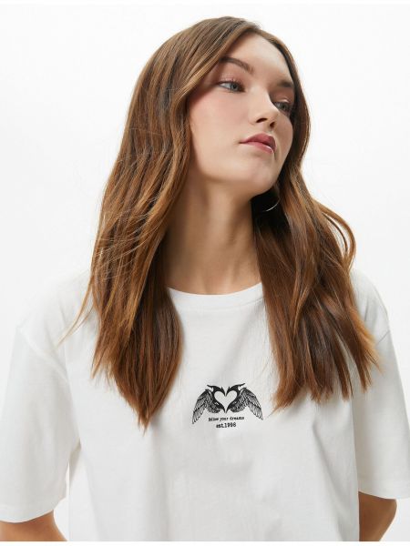 Βαμβακερή μπλούζα με σχέδιο με κοντό μανίκι Koton