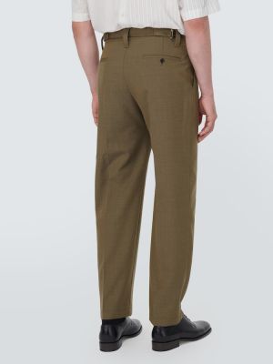 Vlněné rovné kalhoty Lemaire béžové