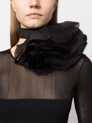 Gėlėtas šilkinis vėrinys Nina Ricci juoda