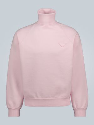 Oversized jersey pamut melegítő felső Prada - rózsaszín