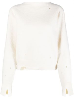 Bluză de lână zdrențuiți Mm6 Maison Margiela alb