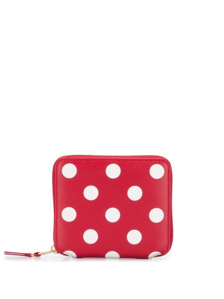 Portefeuille à pois Comme Des Garçons Wallet rouge