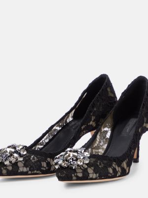 Полуотворени обувки с дантела Dolce&gabbana черно