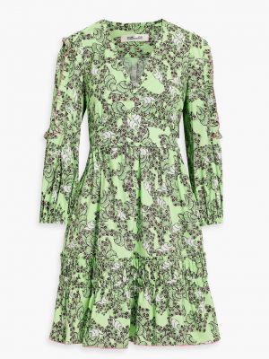 Платье мини с принтом с рюшами Diane Von Furstenberg зеленое
