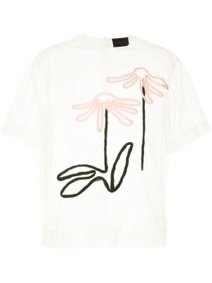 Прозрачна риза на цветя Simone Rocha бяло