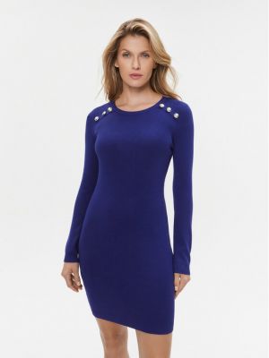 Kötött slim fit testhezálló ruha Morgan kék
