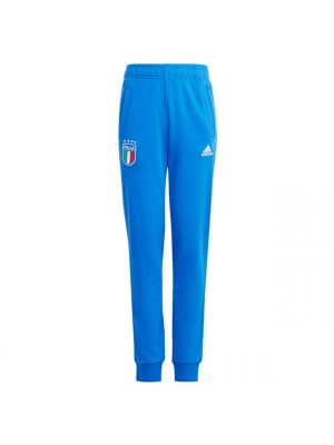 Pantalon en coton en jersey Adidas bleu