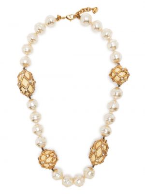 Náhrdelník s perlami Valentino Garavani Pre-owned zlatý