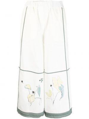 Панталон на цветя с принт Alysi бяло