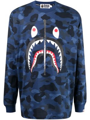 Trykt t-skjorte A Bathing Ape® blå