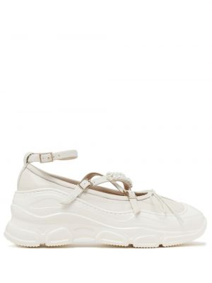 Usnjene nizki čevlji z lokom Simone Rocha bela