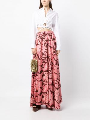 Asymetrické květinové dlouhá sukně s potiskem Biyan