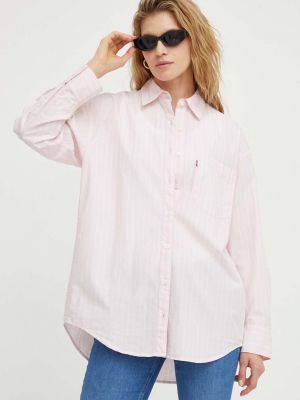 Růžová bavlněná košile relaxed fit Levi's