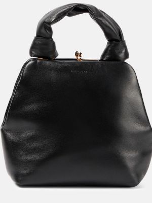 Δερμάτινη τσάντα shopper Jil Sander μαύρο