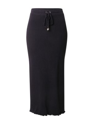 Jednofarebná viskózová priliehavá dlhá sukňa Forever New - čierna