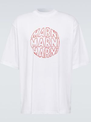T-shirt di cotone con stampa in jersey Marni