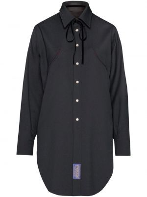 Obojstranná vlnená košeľa Maison Margiela čierna