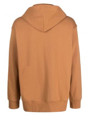 Medvilninis siuvinėtas džemperis su gobtuvu New Balance ruda