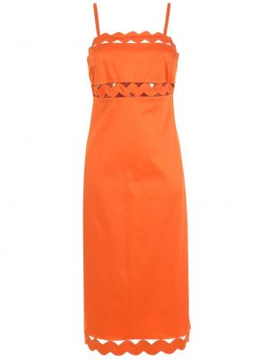 Bavlněné midi šaty Adriana Degreas - oranžová