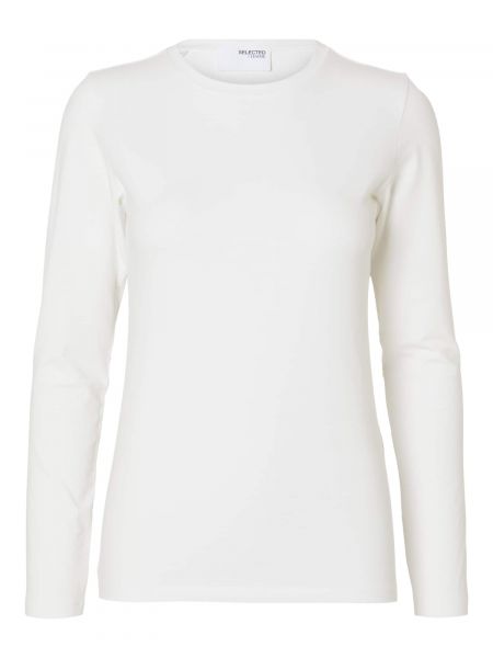 Marškinėliai ilgomis rankovėmis Selected Femme balta