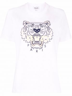 Tricou cu imagine cu dungi de tigru Kenzo alb