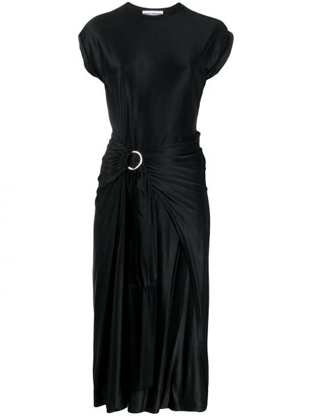 Сатенена рокля Paco Rabanne черно