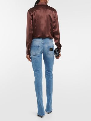Jeans bootcut taille basse large Dolce&gabbana bleu