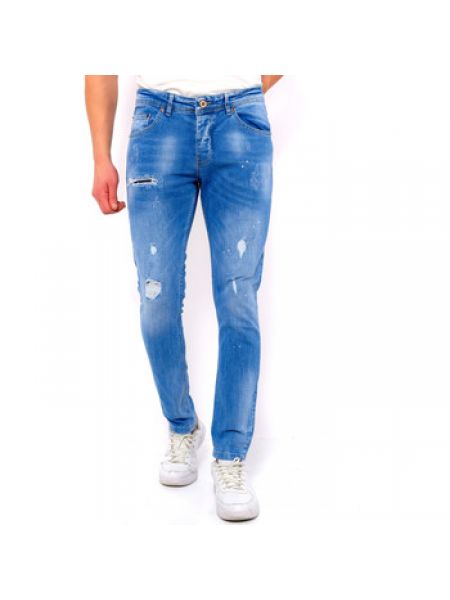 Niebieskie jeansy skinny slim fit True Rise