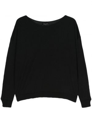 Sweter wełniany Roberto Collina czarny
