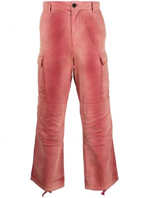 Pantaloni cargo zdrențuiți din bumbac Heron Preston roșu