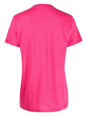 T-shirt en lin avec manches courtes Majestic Filatures rose