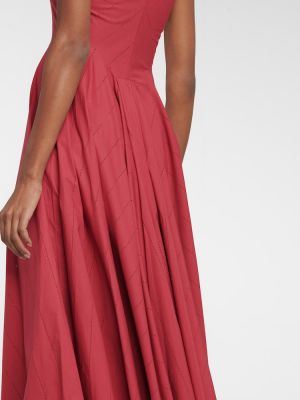 Prolamované bavlněné dlouhé šaty Alaã¯a růžové