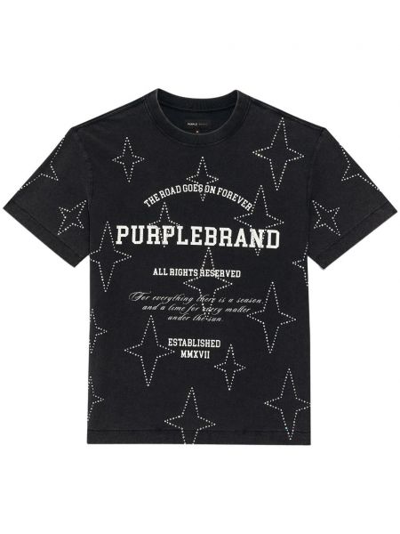 Kristaller pamuk tişört Purple Brand