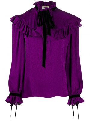 Blusa de cachemir con estampado de cachemira Saint Laurent violeta