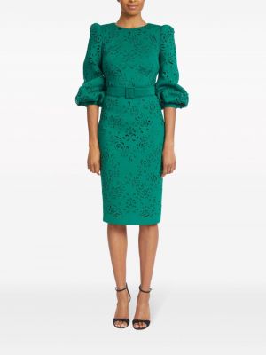 Sukienka koktajlowa z wzorem paisley Badgley Mischka zielona