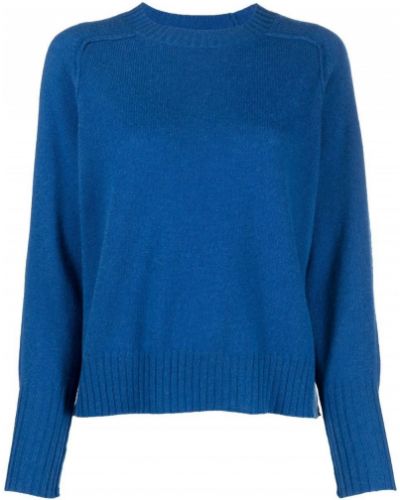 Кашмирен пуловер с кръгло деколте 360cashmere синьо