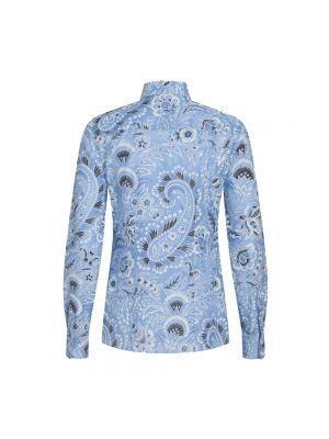 Camisa slim fit con estampado con estampado de cachemira Etro azul